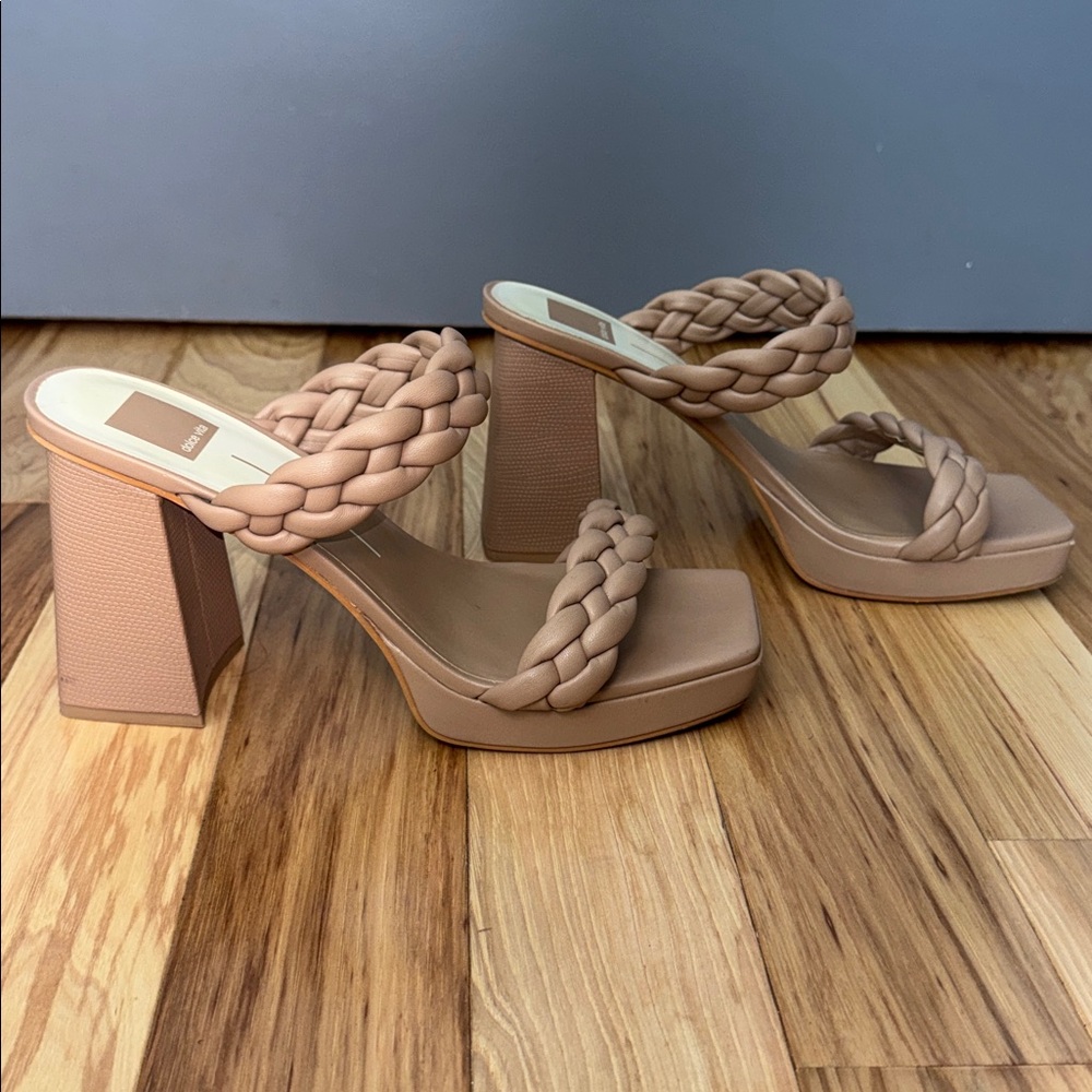 Dolce Vita Women's Braided Beige Heels - Picture 4 of 8